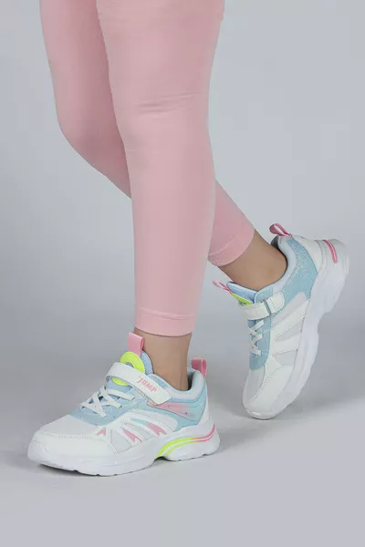  أبيض - وردي بنات سنيكرز كاجوال