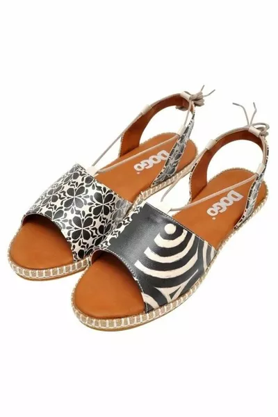 Женские веганские кожаные черные босоножки на шнуровке - черный дизайн