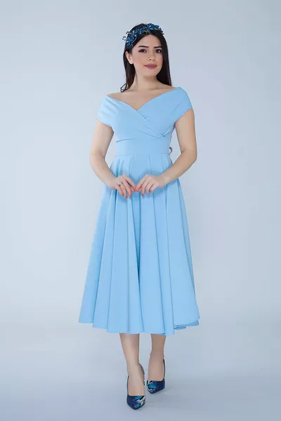 المرأة طوق قارب متوهجة ميدي طول المنسوجة المتدفقة اللباس النسيج مساء اللباس والتخرج اللباس