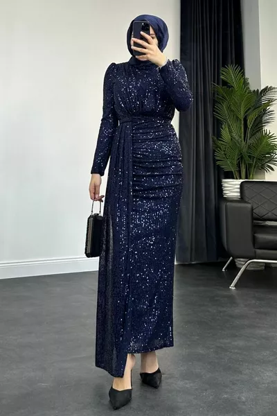 Ada Pullu Abiye Lacivert