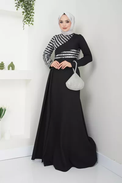 الترتر كيب الحجاب السمك مساء اللباس 