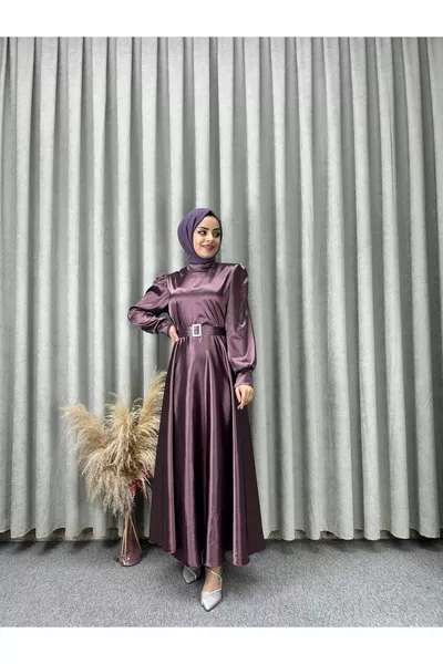 فساتين سهرة الأميرة المحجبة مع أكتاف كشكش