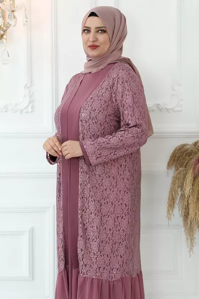 فستان سهرة مجفف وردة القرن