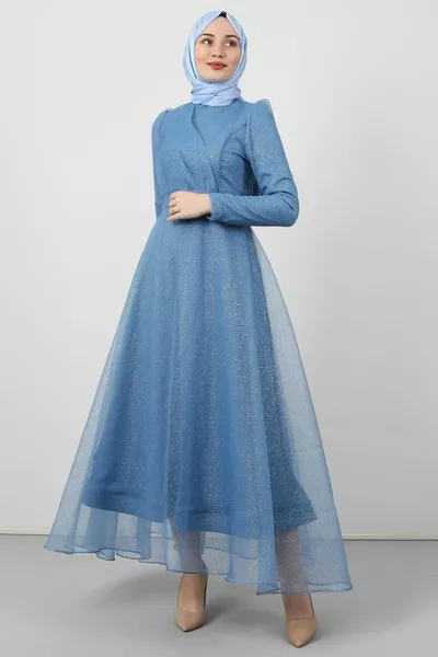 Alara Hijab Evening Dress Blue