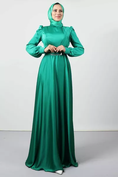 فستان سهرة محجاب مطوي