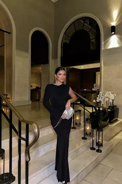 Black Jack Single Sleeve Long Dress 