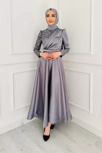 الجبهة الحجر فضي مساء اللباس  رمادي