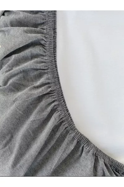 Комплект чаршафи с ластик Антрацит, едноцветен, памучен - с калъфки за възглавници, единичен, двоен, голям