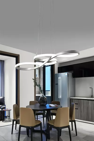 Modern Rimaldo Chrome Pendant LED White Power LED Chandelier for Living Room Kitchen Room Hall