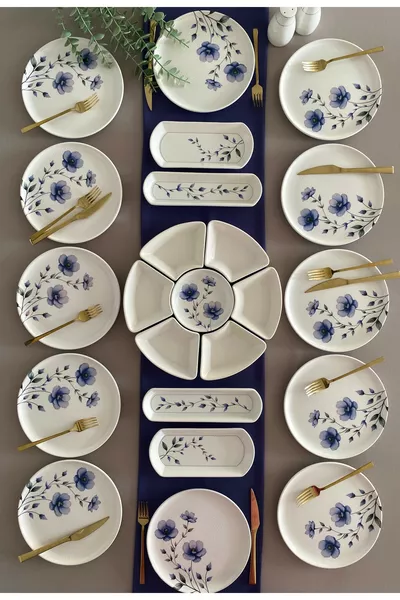 Mor Menekşe  Kişilik  Parça Kahvaltı Takımı, şık ve zarif tasarımıyla sofralara renk katıyor