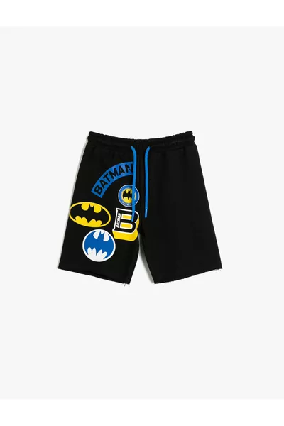 Lizensierte Baumwollshorts mit Batman-Aufdruck und verstellbarem Bund