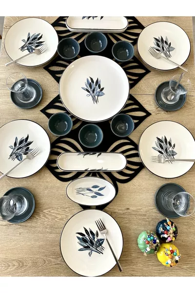 Başak Gri 6 Kişilik  Parça Kahvaltı Takımı