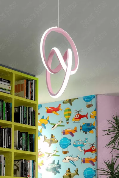 SERENAT Pembe Modern Beyaz Ledli Avize Genç Çocuk Odası Avizesi