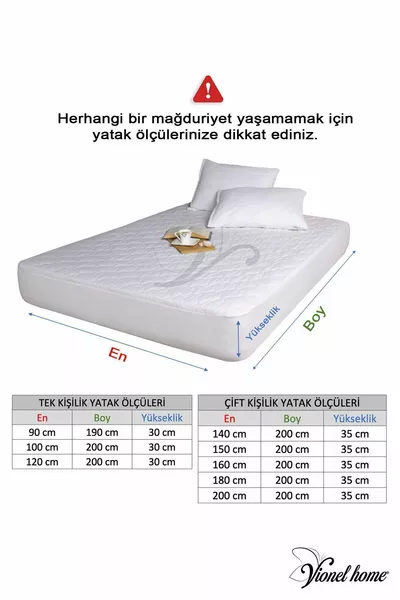 % Katoen | Gewatteerde Waterdichte Matrasbeschermer | Volledige Rand, Eenpersoons- en Tweepersoonsbed