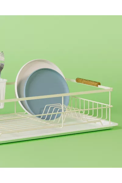 Bulaşıklık Tabaklık Tezgah Üstü Bulaşıklık Bulaşıklık Sepeti Bulaşık Kurutmalık Paslanmaz BEJ