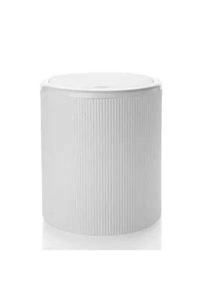 سلة نفايات دائرية 6 لتر بخطوط بيضاء، اختيار أنيق وعملي للحمام والمطبخ