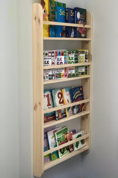 Montessori Bookshelf Children's Room Educational Bookshelf Baby Room Wooden Wall Shelf Cm