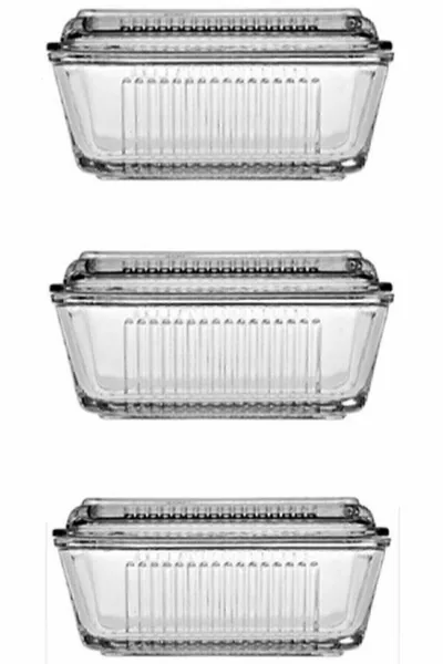 Lot de 3 Pots de Conservation en Verre pour Beurre et Petit Déjeuner oa Ttkcs