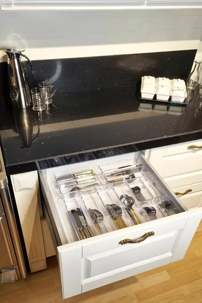 'li комплект модулна поставка за лъжици за кухня, модулен органайзер за чекмеджета, прозрачен модулен органайзер