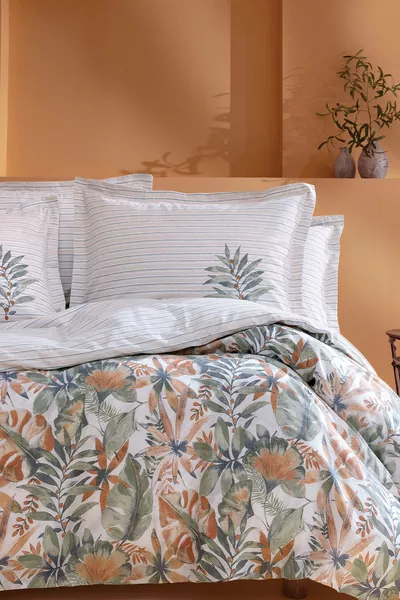 Amy Tweepersoons Ranforce Dekbedovertrek Set - Oranje