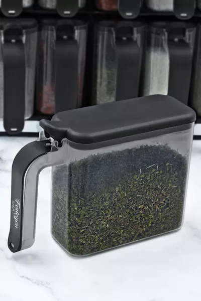 'Lepelhouder met Zelfklevende Stand voor Kruiden - Kruidenhouder met Gelabeld Deksel