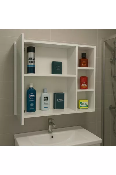 Bovenmodule van de badkamerkast met spiegel