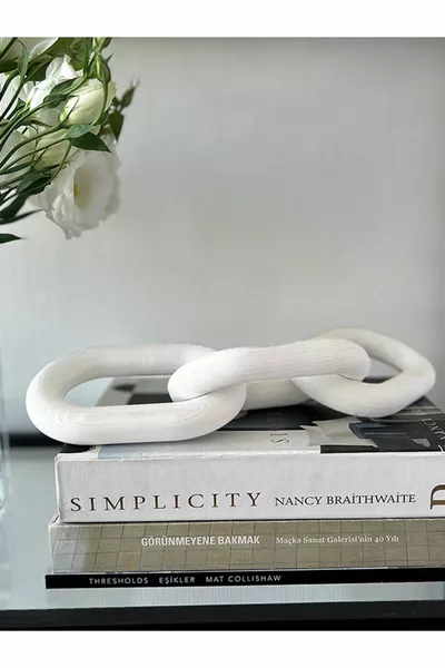 Wooden Chain, Wooden Decorative Chain, Wooden White Colored Chain -WH