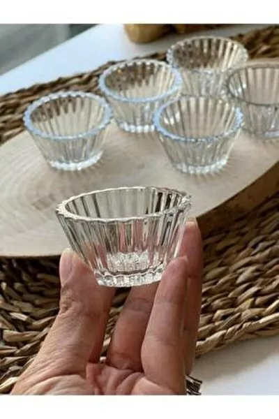 Glass Jam and Coffee Side Bowl, Sauce Dish, Mini Serving Dish Set of 6, Transparent Color