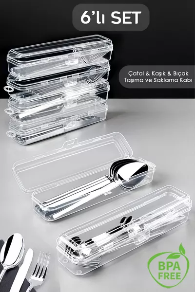 Комплект за съхранение с 6 вилици, ножове и лъжици - Органайзер за сватбени подаръци