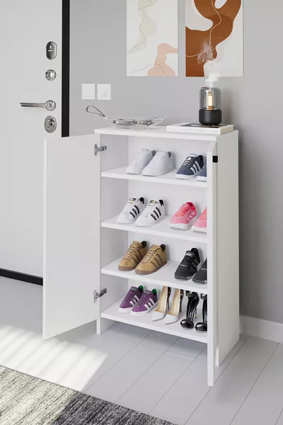 2-Door Shoe Cabinet Multi-Purpose Cupboard Shoe Storage 5-Tier Kitchen Organizer Bathroom Shelf