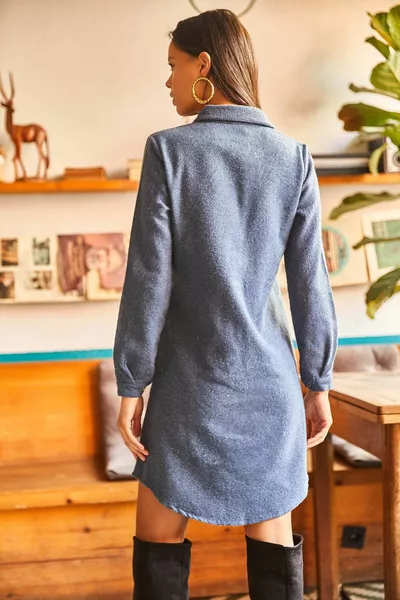 المرأة النيلي كاشيت قميص اللباس 