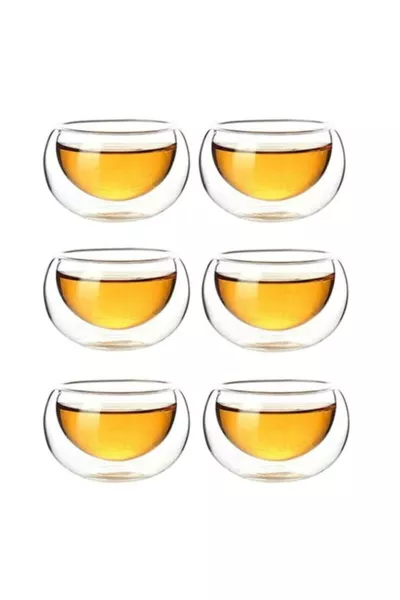 Двойная стеклянная соусница мл, 6 штук | Набор из 6 мини-блюд для соусов и закусок из боросиликатного стекла