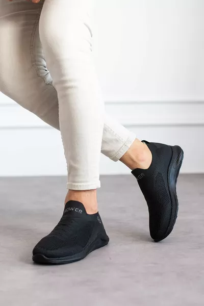  أسود تنفس إيفا أسود وحيد مريح مضاد للعرق أحذية رياضية رجالية