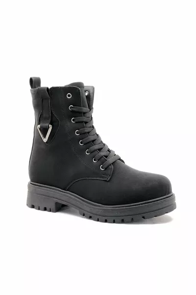 Short Women's Postal Boots with Buckle BLACK