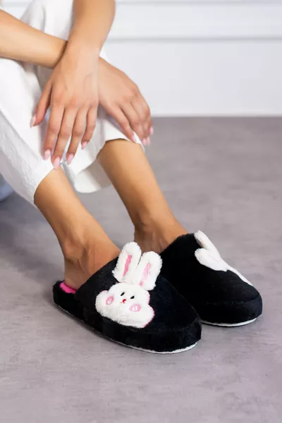 Peluche Doux Lapin Figure Maison Pantoufles Peluche