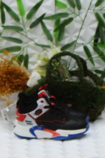 Cool London Nero Rosso Comode Scarpe Da Basket Per Bambini