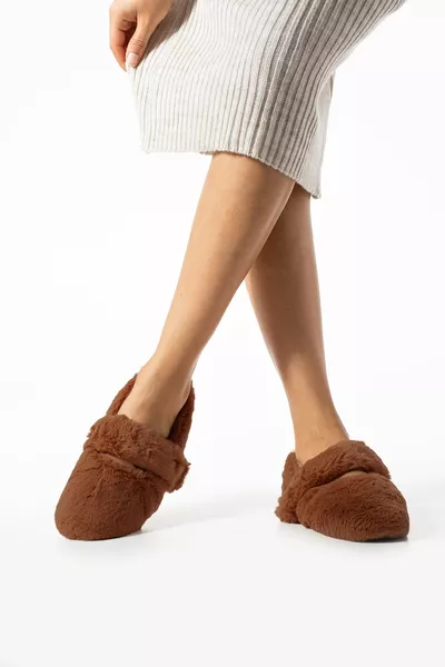 Cinnamon Plush Winter Flat Base Women's Ballet Flats 