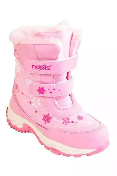 Meisjes Roze & Zwart Thermisch Bont Antislip Zool Lichtgewicht Trekking Sneeuwlaarzen