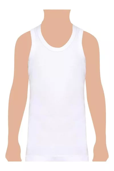 QUALITY BOYS' 6-PACK WHITE VEST - 