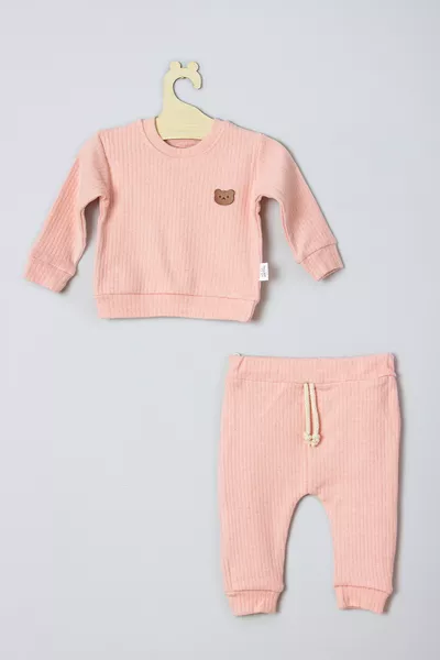 Комплект для малыша с медвежонком и аксессуарами из вельвета