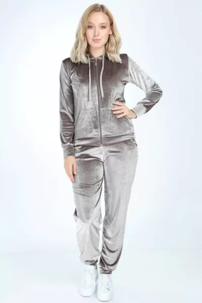 Dames Vizon Fluwelen Set Zonder Steen Met Elastische Broekspijpen