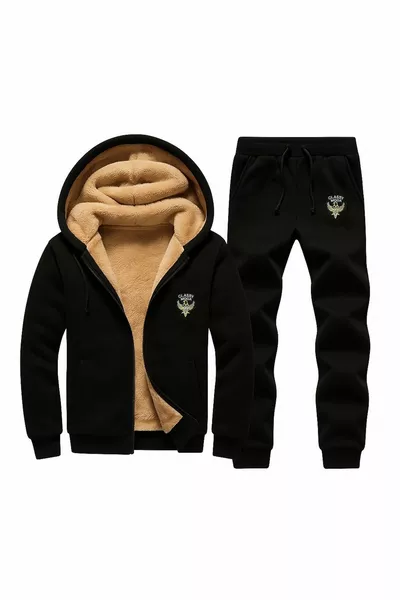 Спортивный костюм - 2 предмета верх и низ - с вышивкой - с капюшоном - 3-х ниточный с начесом - верхняя часть из велсофта кроме рукавов