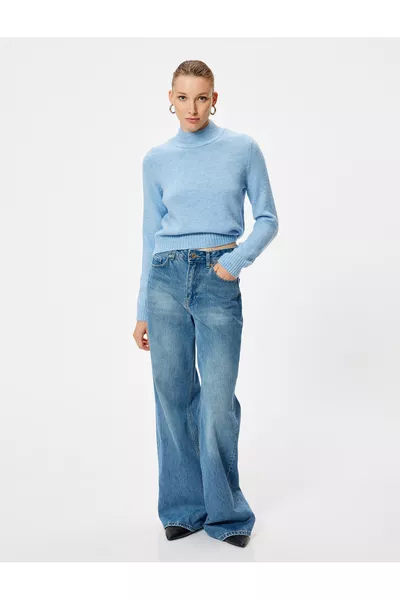 Pull en tricot à col roulé pour pêcheur, manches longues, texture douce