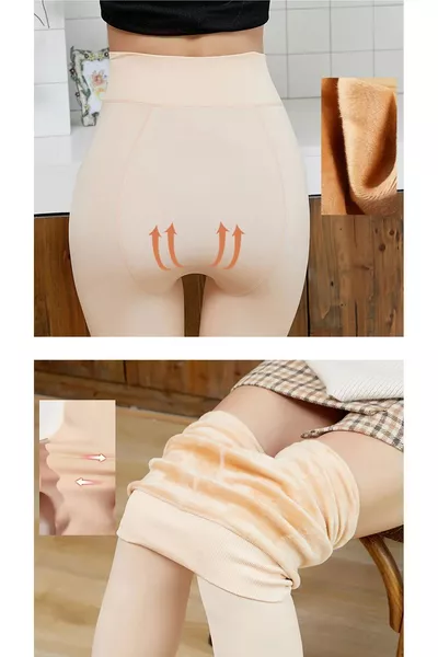 Collant invernali Hotlife imbottiti, con effetto pelle e vestibilità snellente