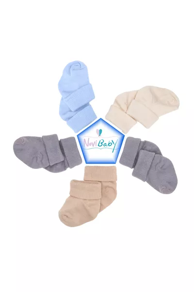 مجموعة 5 جوارب مولود جديد من البامبو I لصبي I جوارب طفل للبنين والبنات