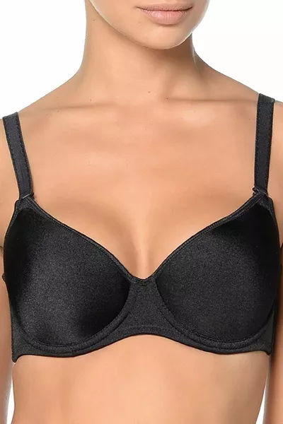  Микро Дамски Сутиен с Голям Размер и Стягащ Ефект Черен