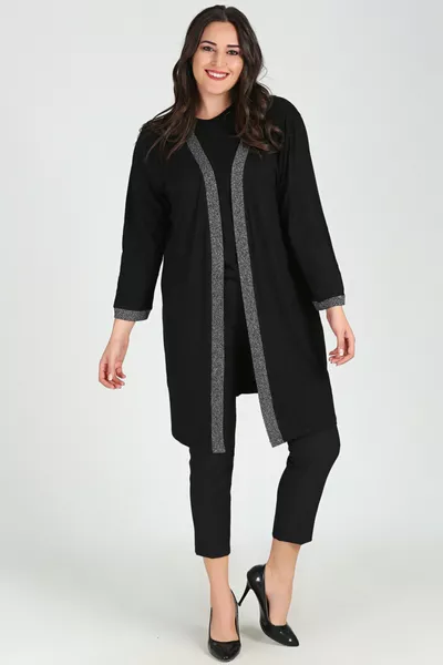 Вязаный кардиган большого размера с блестками и застежкой на пуговицы