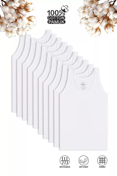 Özkan  -Pack Boys' Undershirt with Waiter Height Options, % Cotton Suprem Fabric