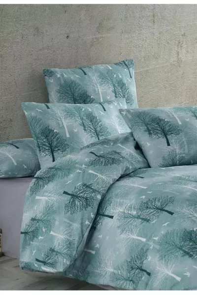 Cotton Groen Boom Eenpersoons Dekbedovertrek Set