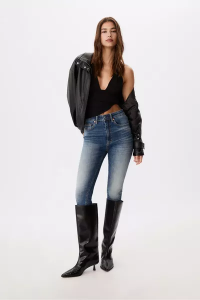 Jean skinny super taille haute 